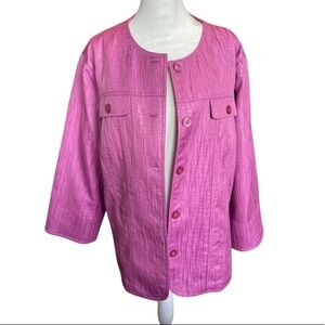 NWT Alfred Dunner pink button up jacket